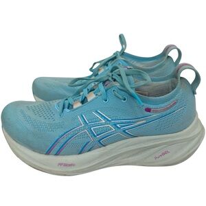 ASICS Women's Gel Nimbus 26 Light Blue Athletic Running Shoes Size 8